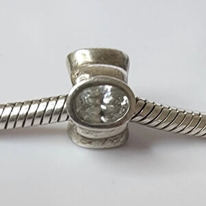 PANDORA Big CZ Clear Skies Sterling Silver Charm With Clear Zirconia